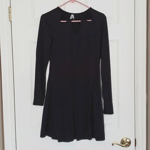 Mudd black long-sleeved dress with scalloped neckline